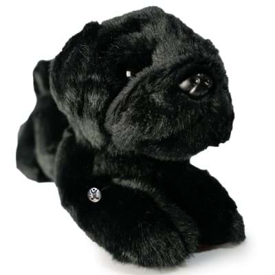 Bild von Mops schwarz Kuscheltier Hund liegend Plüschhund Plüschtier OTHELLO