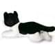 Bild von Katze Kater Kuscheltier schwarz-weiß Plüschkatze liegend GIZMO