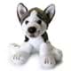 Bild von Husky Schlittenhund Plüsch Kuscheltier sitzend grau weiß KENAI 