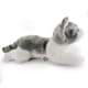 Bild von Katze Kuscheltier grau-weiß Plüschtier Plüschkatze liegend MIZI