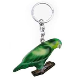 Bild von Kurzschwanzpapagei Vogel grün Sittich Amazone Schlüsselanhänger Taschenanhänger aus Holz 