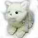 Bild von Katze Kuscheltier liegend weiß 27 cm Plüschtier GRACE