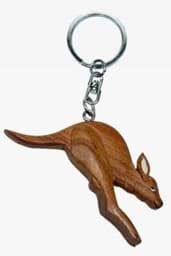 Bild von Känguru Skippy rotes Riesenkänguru Anhänger Schlüsselanhänger Taschenanhänger aus Holz 