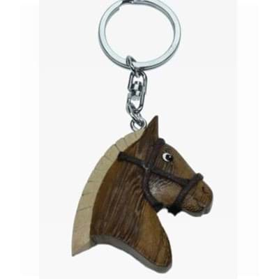 Bild von Pferdekopf Anhänger Schlüsselanhänger Taschenanhänger aus Holz 
