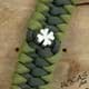 Bild von Paracord Schlüsselanhänger Glücksbringer Kleeblatt * moss / olive grün