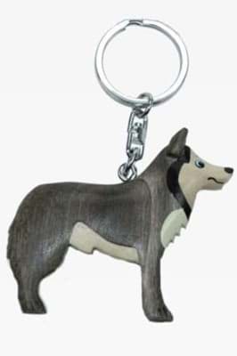 Bild von Husky Schlittenhund Anhänger Schlüsselanhänger Taschenanhänger aus Holz 