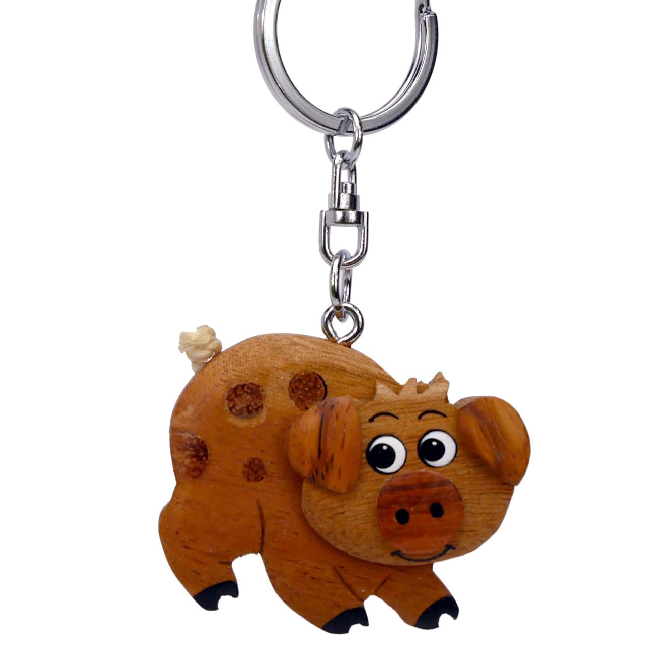 . Schwein Schweinchen Sau Eber Anhänger Schlüsselanhänger  Taschenanhänger aus Holz Schlüsselbund Tier Tiere