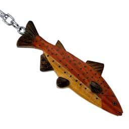 Bild von Forelle Lachs Fisch Schlüsselanhänger Taschenanhänger aus Holz 
