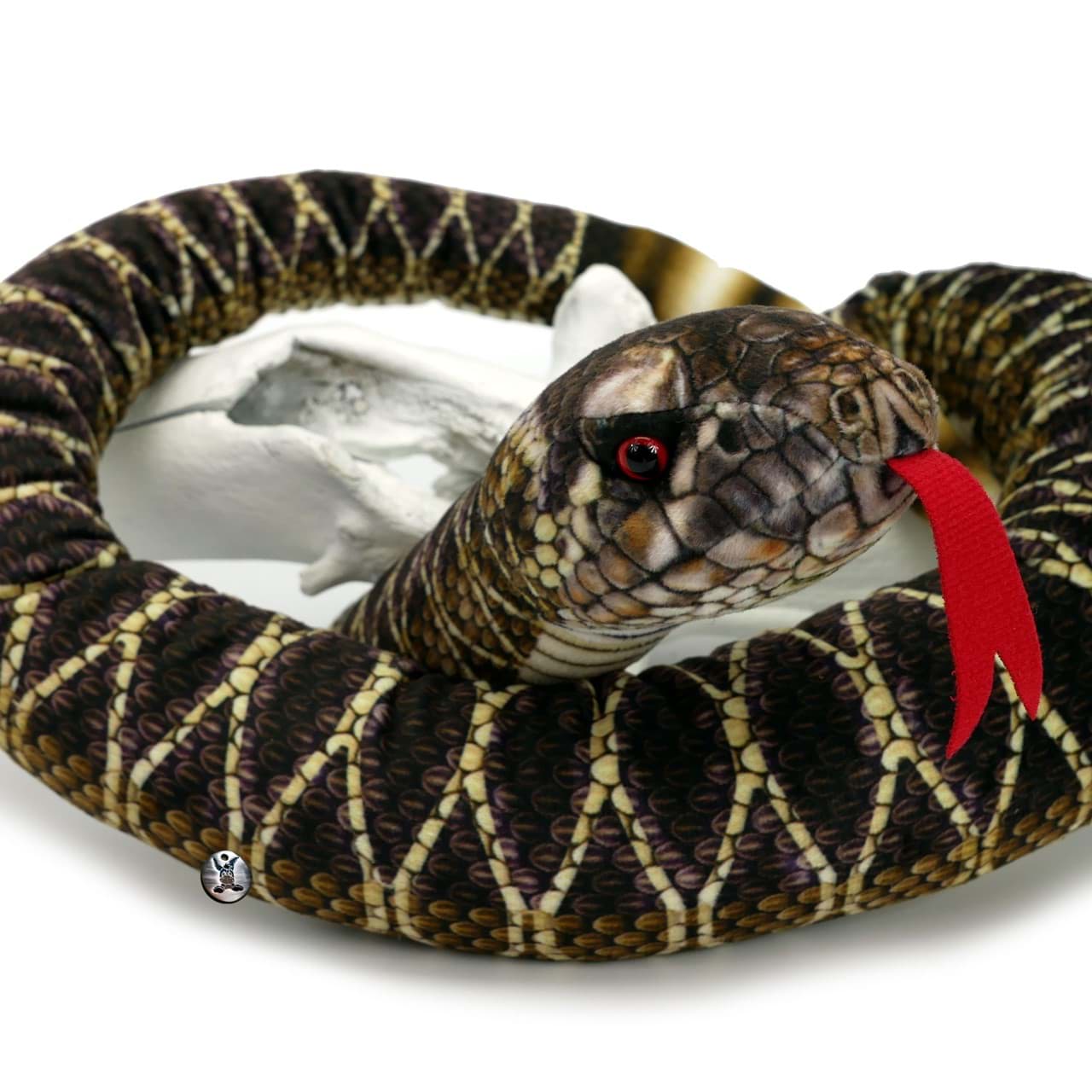 150 cm lang Kuscheltier Schlange Klapperschlange mit Rassel 