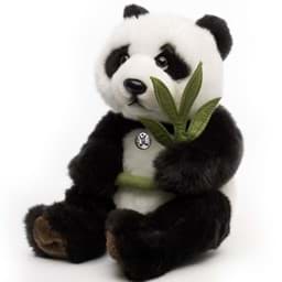 Bild von Panda Kuscheltier Teddy sitzend mit Bambuszweig Plüschtier Bär MI LING