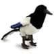 Bild von Elster PREMIUM Plüschtier Rabe Vogel schwarz weiß blau Dekotier SHADY