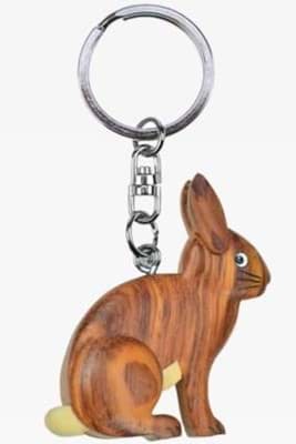 Bild von Hase Kaninchen Anhänger Schlüsselanhänger Taschenanhänger aus Holz 