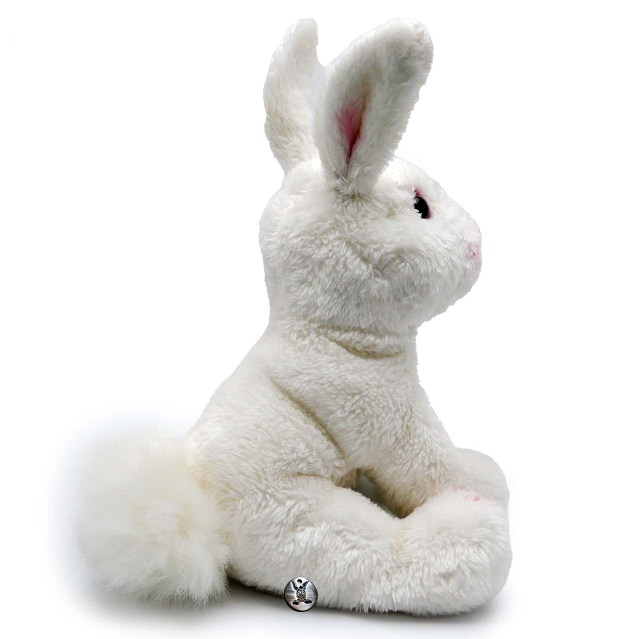 Hase Kaninchen Rabbit weiß sitzend Kuscheltier Plüschtier Stofftier 